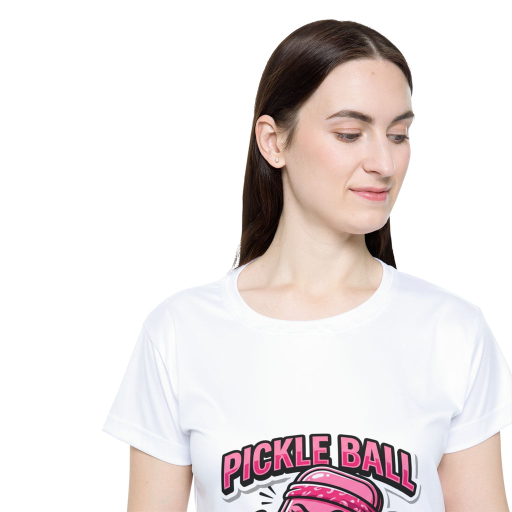 Pickleball Warrior Women's Sports Jersey — Pink Pickleball Graphic Performance Tee