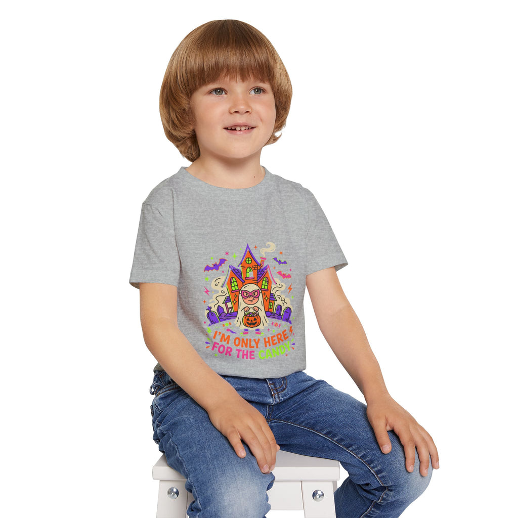 Toddler T-Shirt — "I'm Only Here For The Candy" Halloween Costume Tee