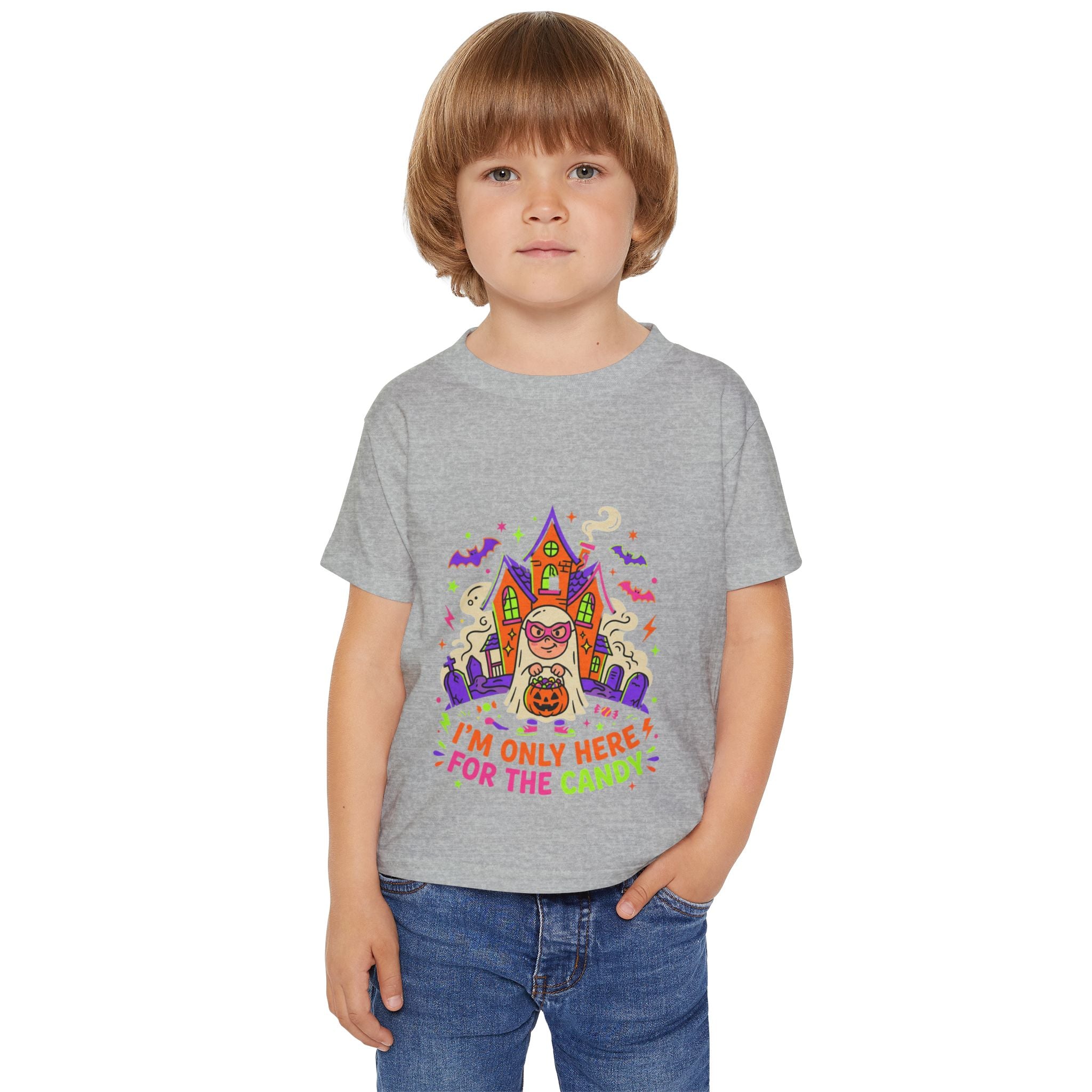 Toddler T-Shirt — "I'm Only Here For The Candy" Halloween Costume Tee