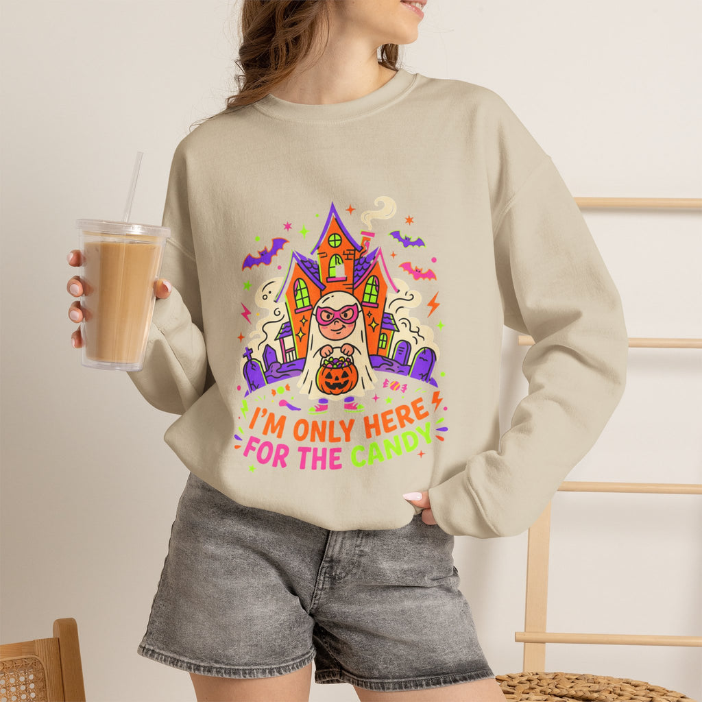 Halloween “I’m Only Here for the Candy” Crewneck Sweatshirt
