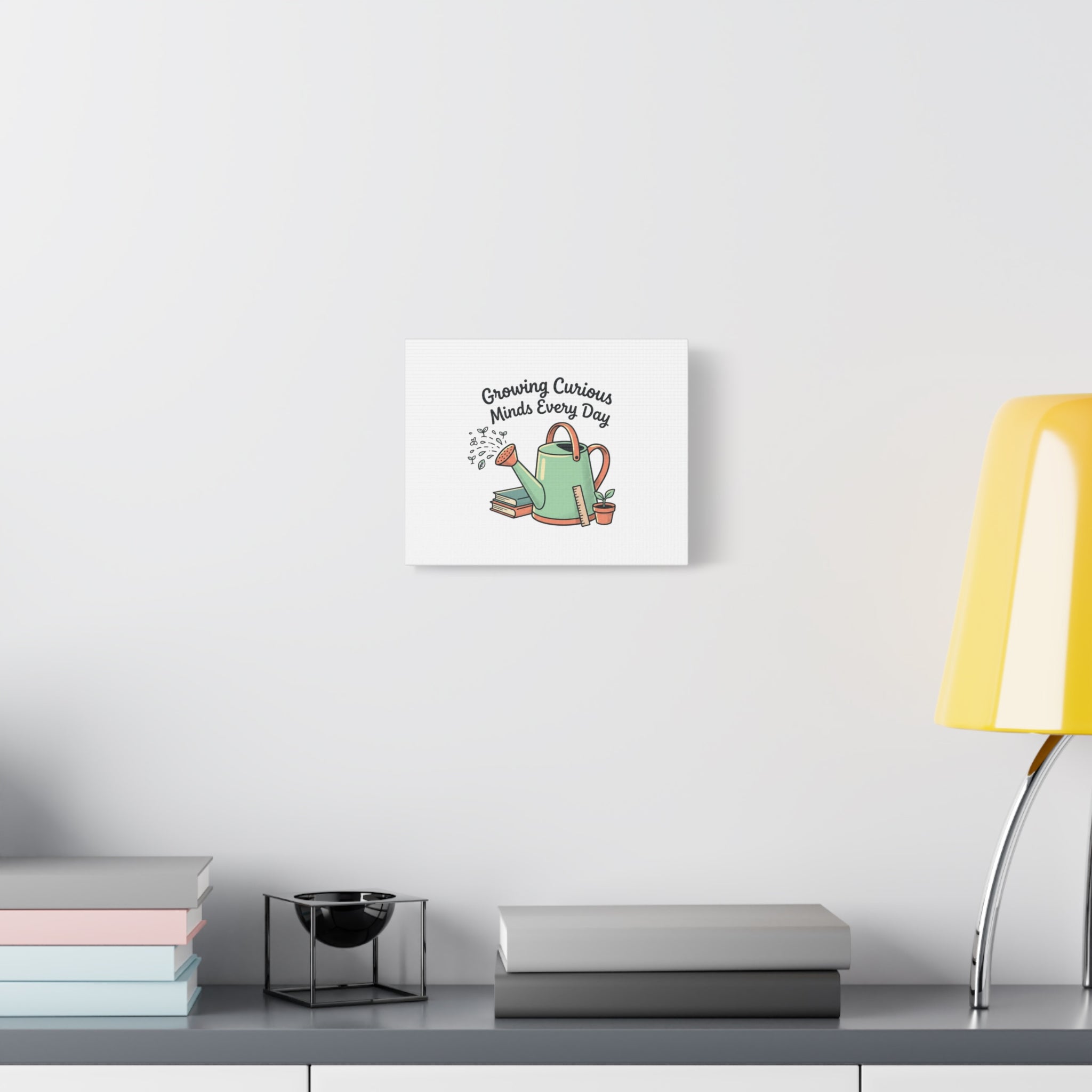 Canvas Wall Art — "Growing Curious Minds Every Day" Watering Can Teacher Classroom Decor
