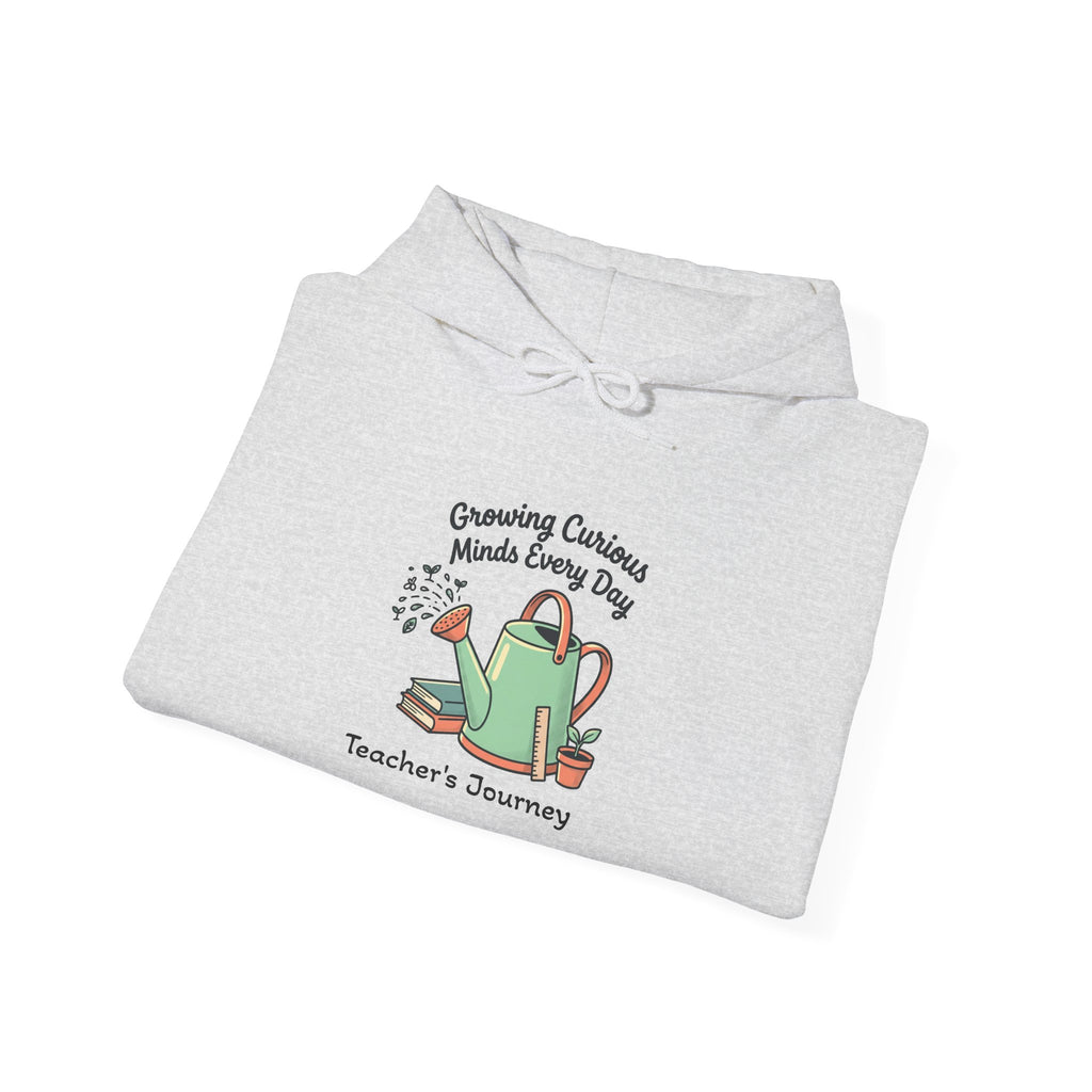Teacher’s Journey Hoodie – Cultivating Curious Minds Every Day' Watering Can Design