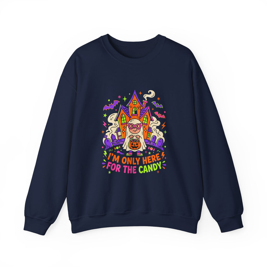 Halloween “I’m Only Here for the Candy” Crewneck Sweatshirt