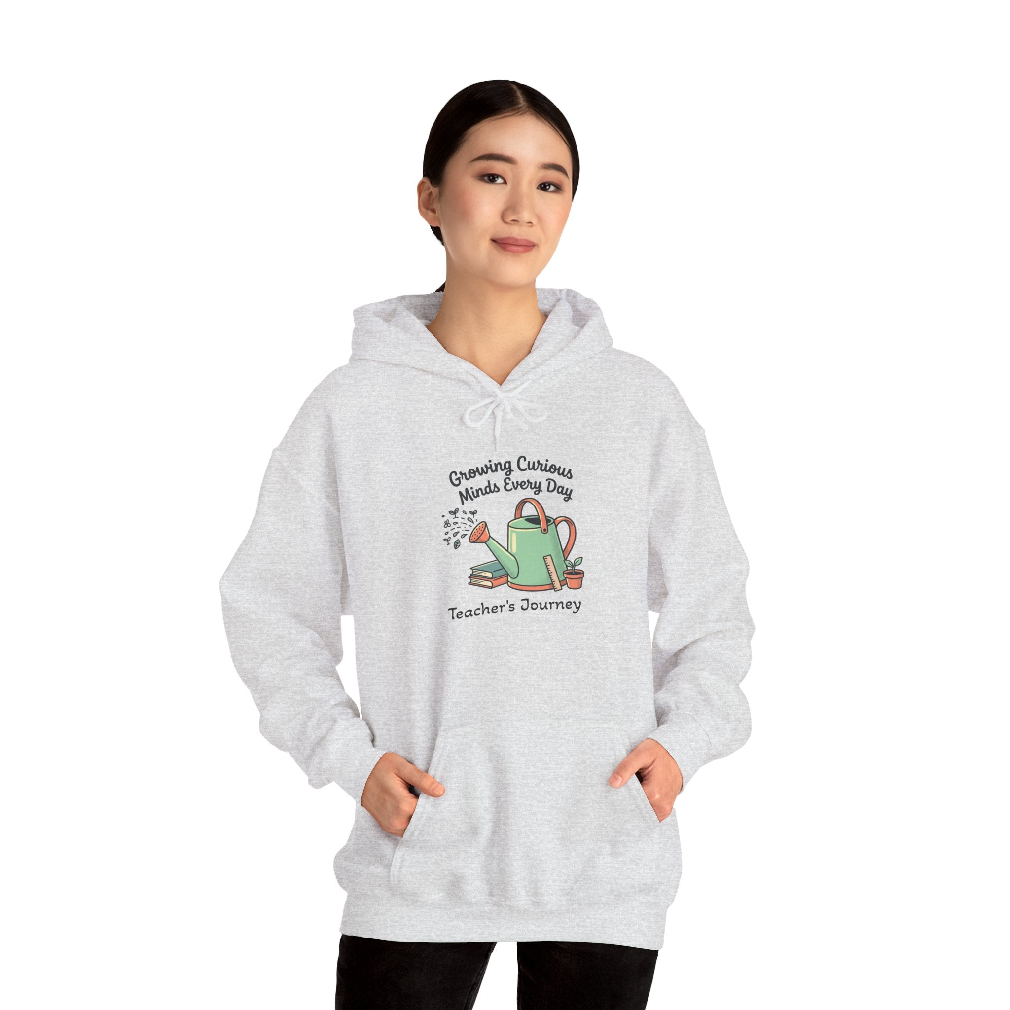Teacher’s Journey Hoodie – Cultivating Curious Minds Every Day' Watering Can Design
