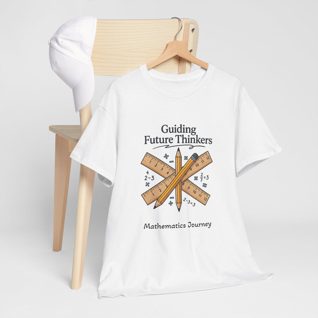 Math Teacher T-Shirt — "Guiding Future Thinkers" Ruler Design