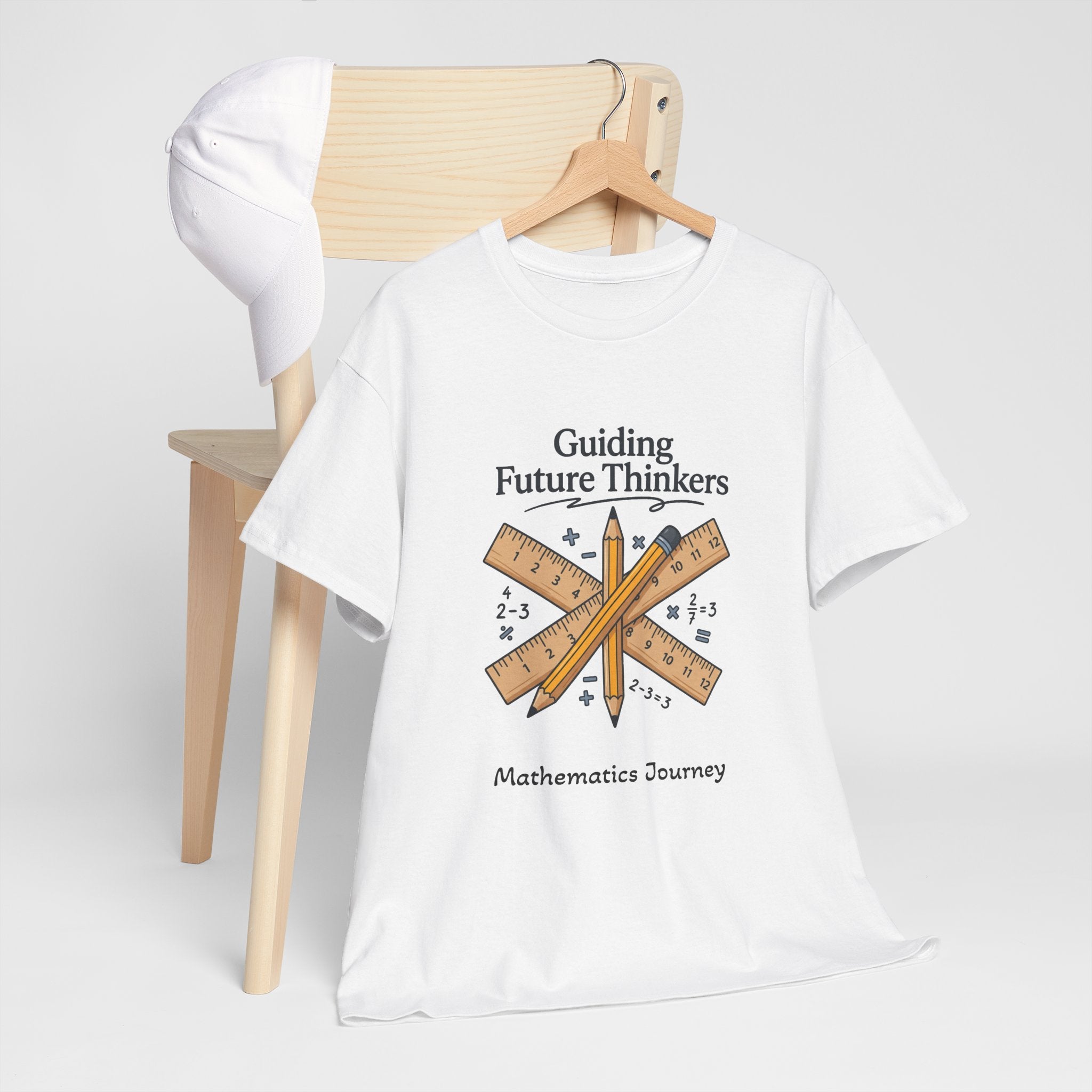 Math Teacher T-Shirt — "Guiding Future Thinkers" Ruler Design