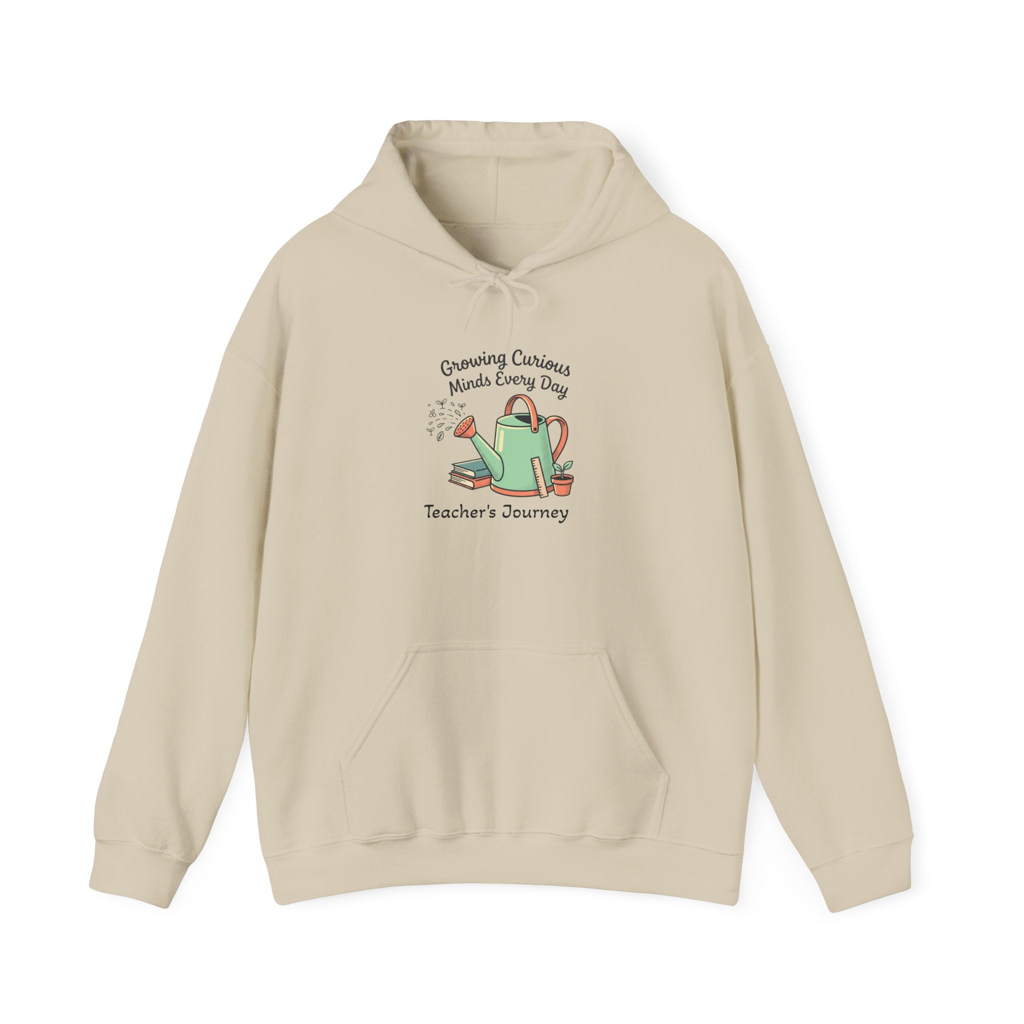 Teacher’s Journey Hoodie – 'Cultivating Curious Minds Every Day' Watering Can Design