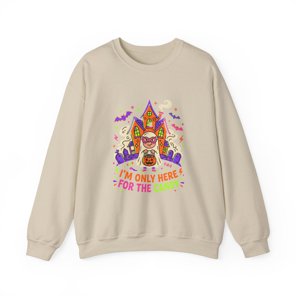 Halloween “I’m Only Here for the Candy” Crewneck Sweatshirt