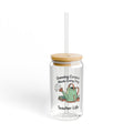 Teacher Life 16oz Glass Sipper - "Growing Curious Minds Every Day" Water Tumbler